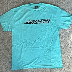 teal/aqua Santa Cruz Skateboards t-shirt